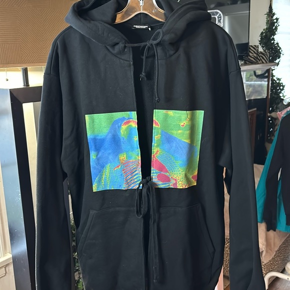 Christian Dada graphic print oversized hoodie, black size 46 - Picture 1 of 9